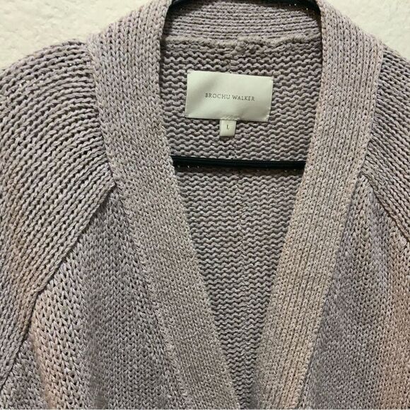 Brochu Walker The Cropped Cardigan in washed purple Women's size L - Picture 4 of 6